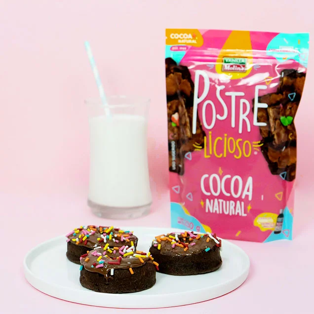 Mini donas de chocolate en microondas